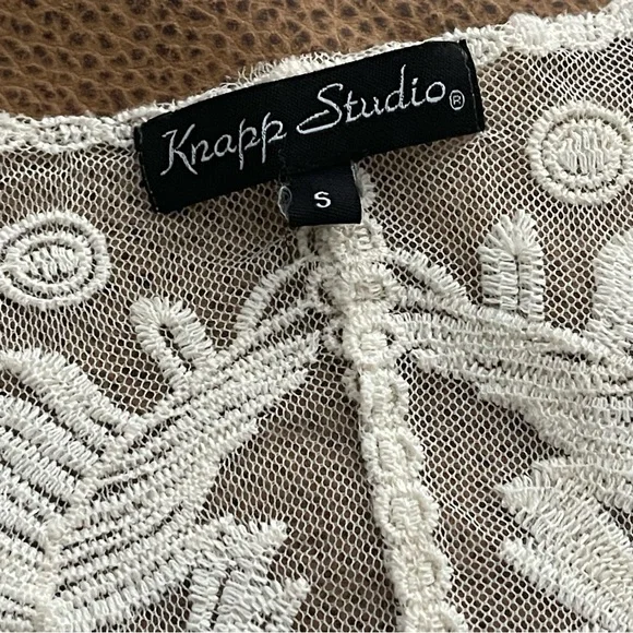 Knapp Studio Ivory Lace Kimono Cardigan Size S (but roomy) - Picture 8 of 13